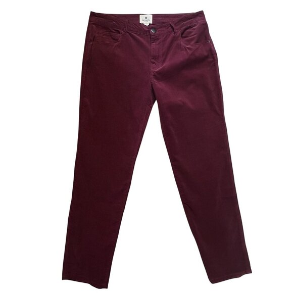 NWT Sperry Womens Bottom Microcord 5-Pocket Corduroy Pants 28 Maroon Slim Casual - Picture 1 of 11